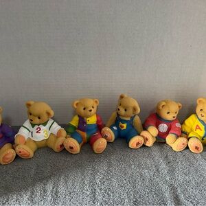 Cherished Teddies Teddy Bear Coin Bank Plastic Piggy Bank  Set Of 6